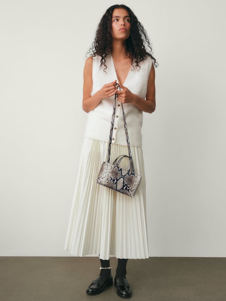 Small Tote Bag “black and white python”