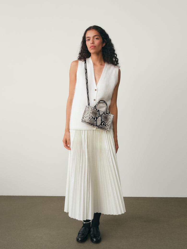 Small Tote Bag “black and white python”