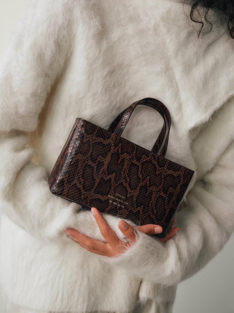 Small Tote Bag “brown python”