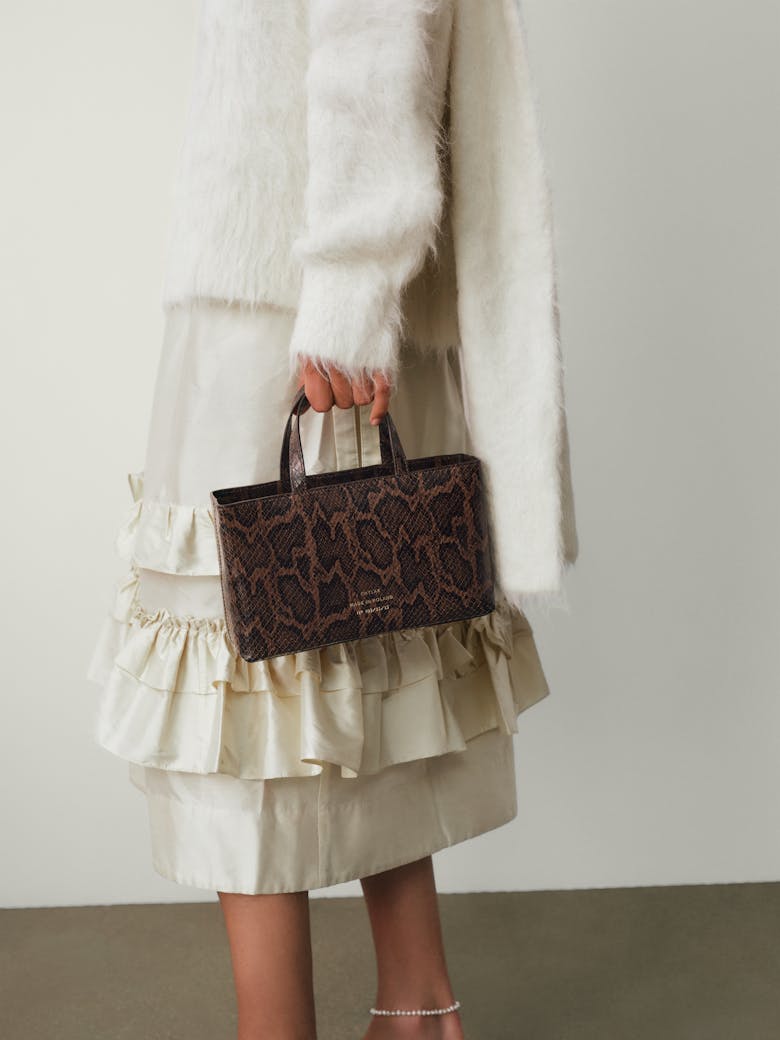 Small Tote Bag “brown python”