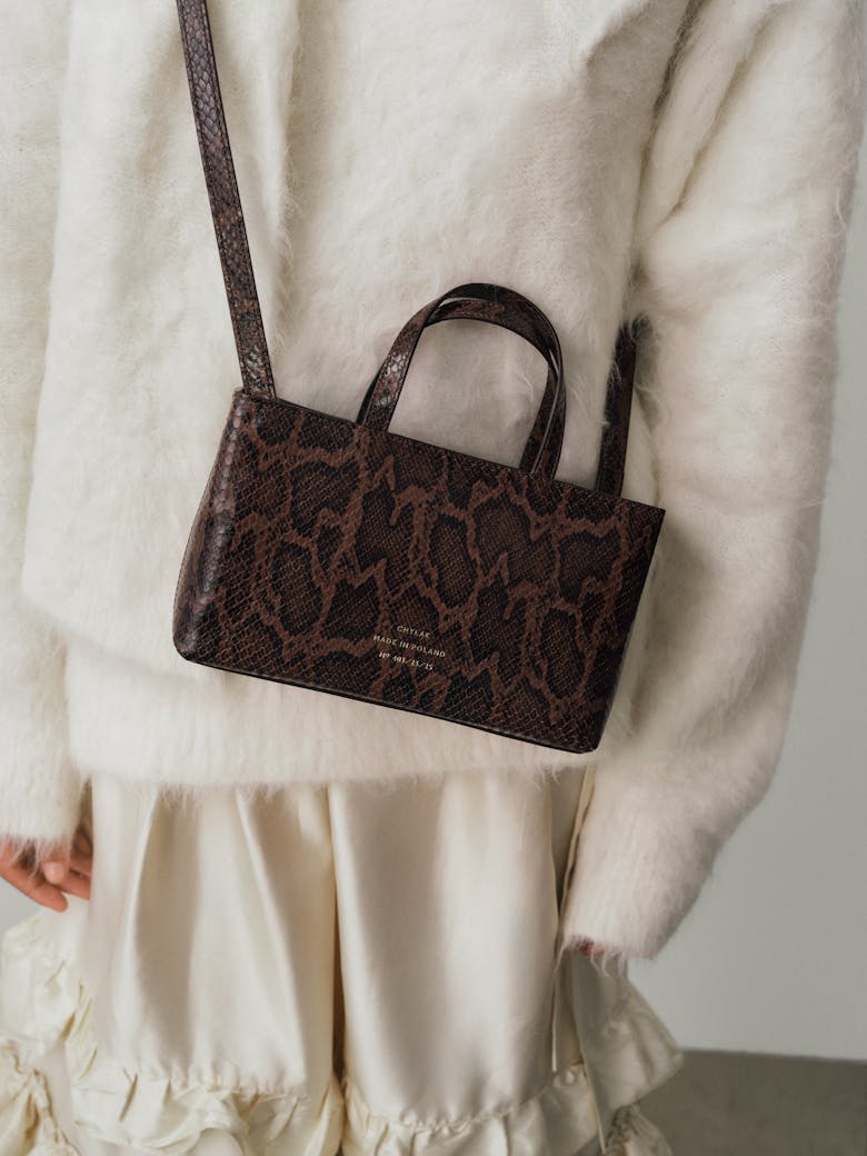 Small Tote Bag “brown python”