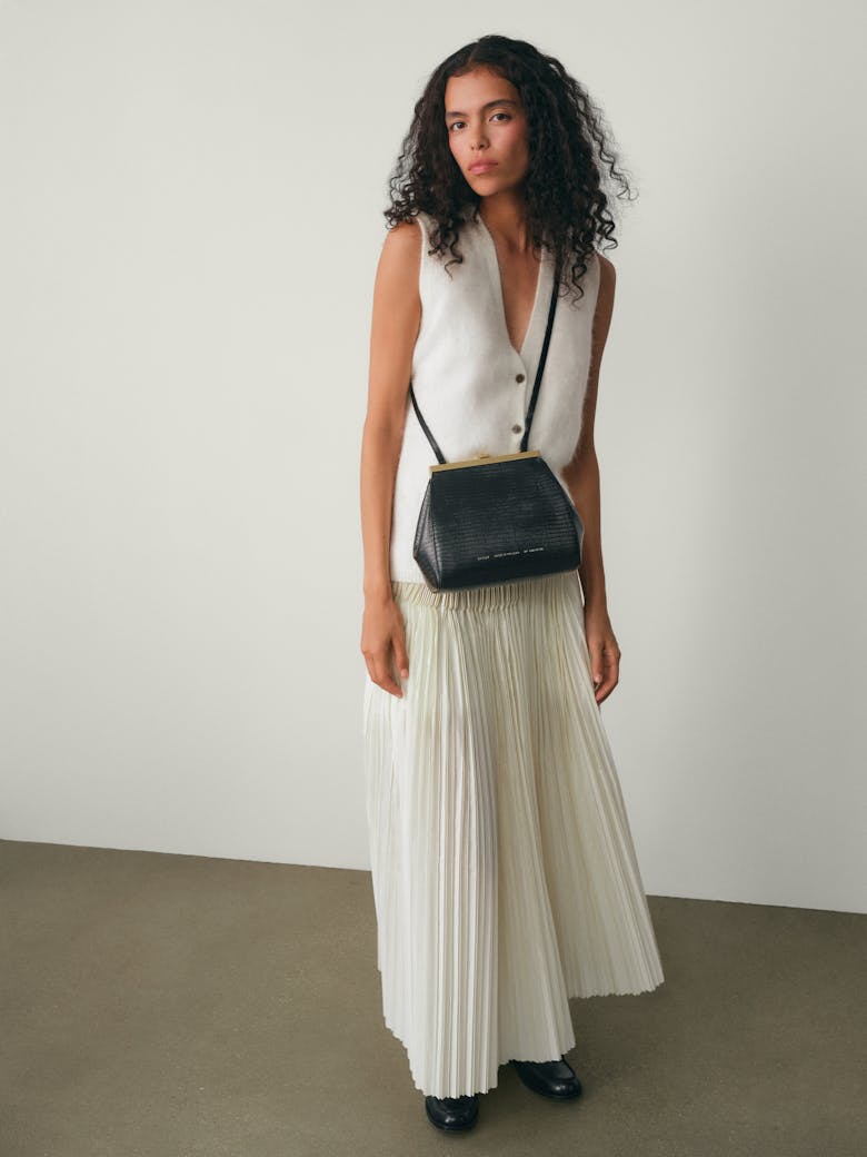 Tall “Vintage” Frame Bag “black lizard”