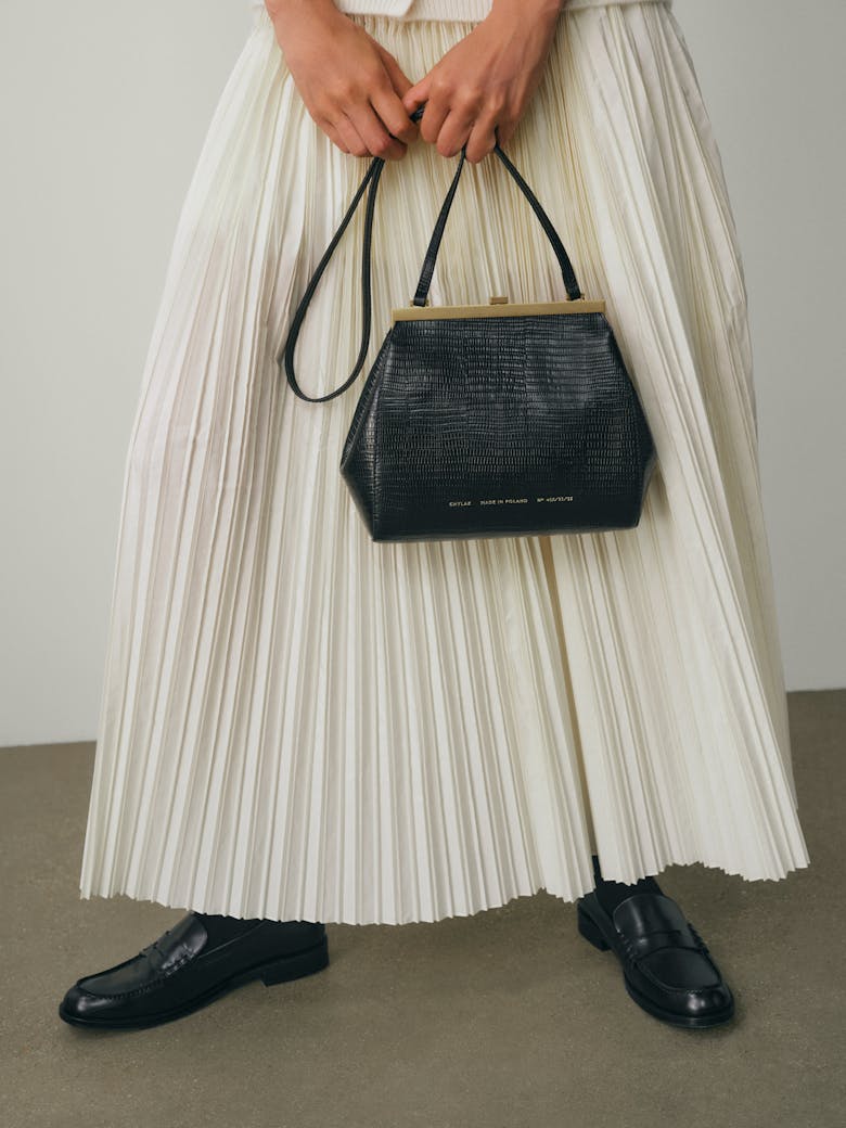 Tall “Vintage” Frame Bag “black lizard”