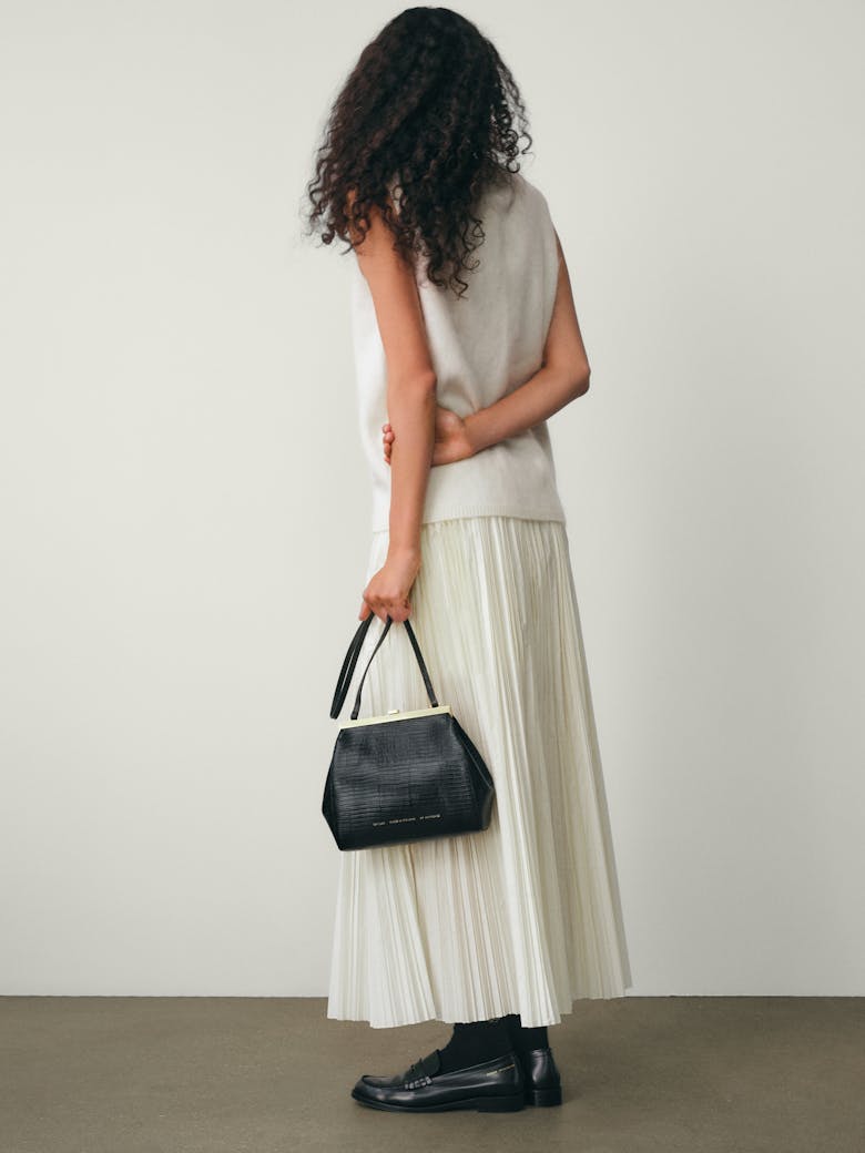 Tall “Vintage” Frame Bag “black lizard”