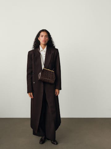 Tall “Vintage” Frame Bag “brown python”