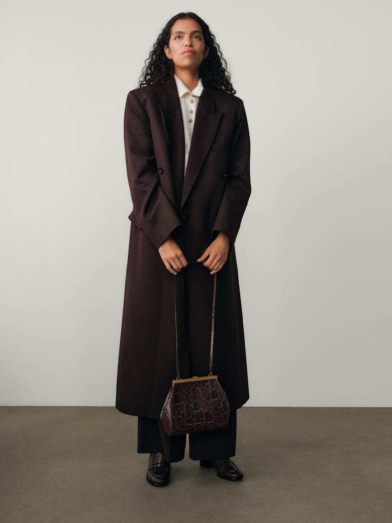 Tall “Vintage” Frame Bag “brown python”