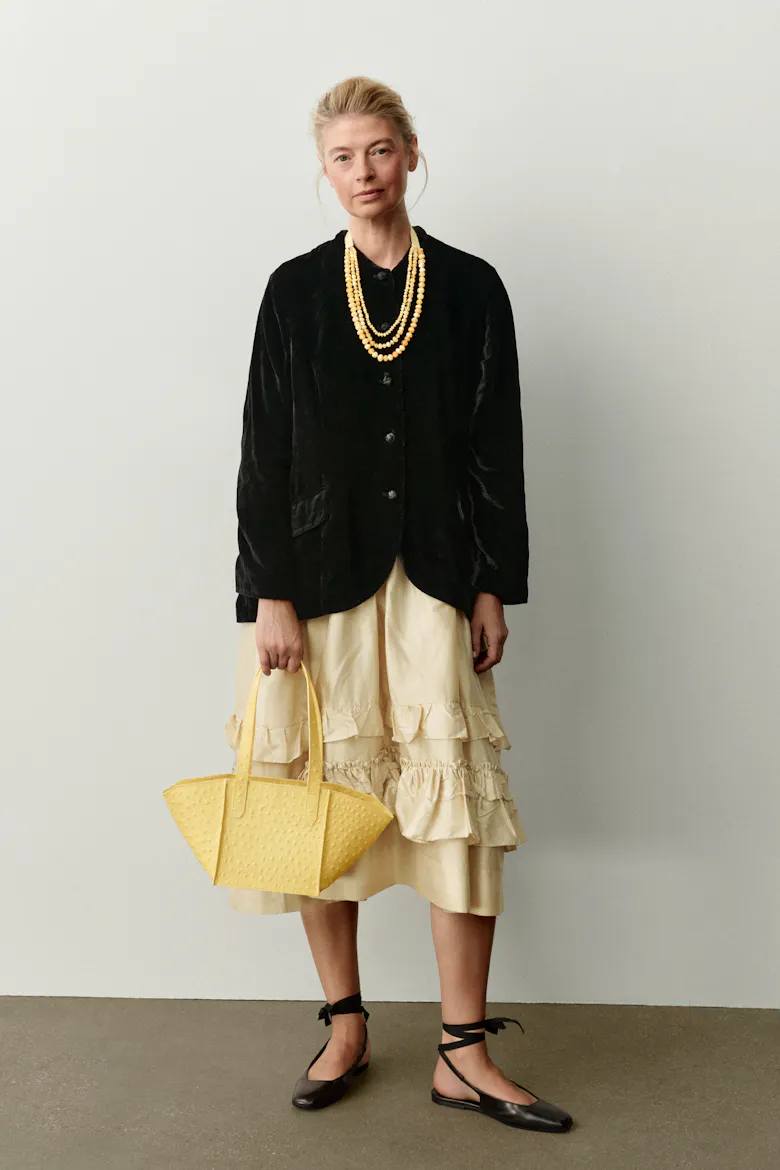Small Structural Tote Bag Milky Amber