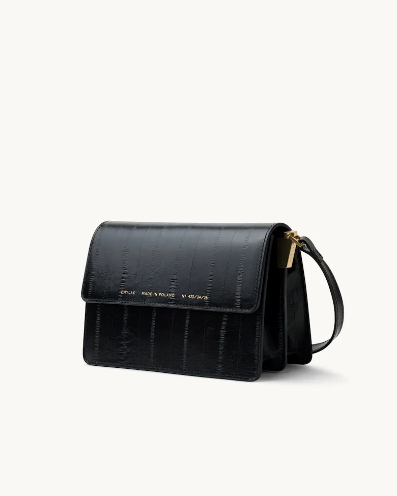 Medium Shoulder Bag “black eel”