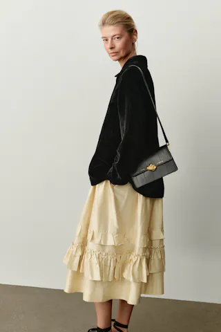 Medium Shoulder Bag with “Kogut” Seal “black eel”