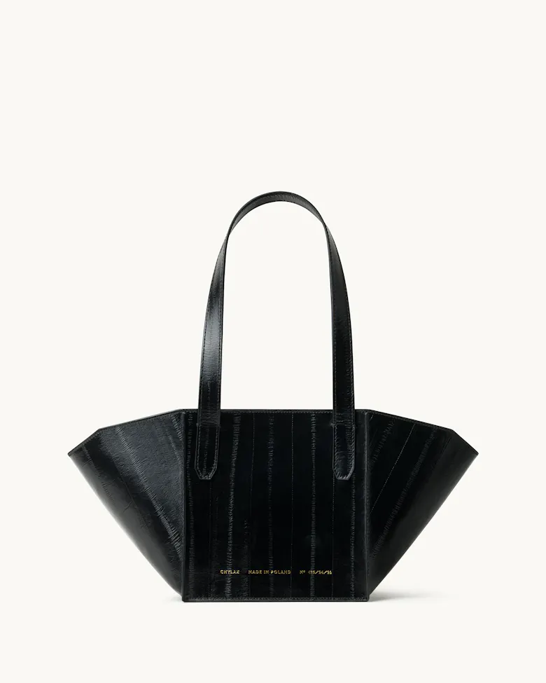 Small Structural Tote Bag “black eel”