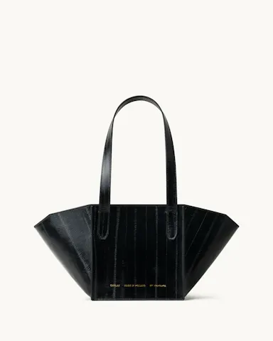 Small Structural Tote Bag “black eel”