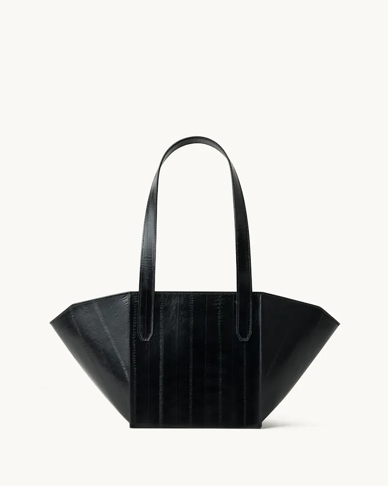 Small Structural Tote Bag “black eel”