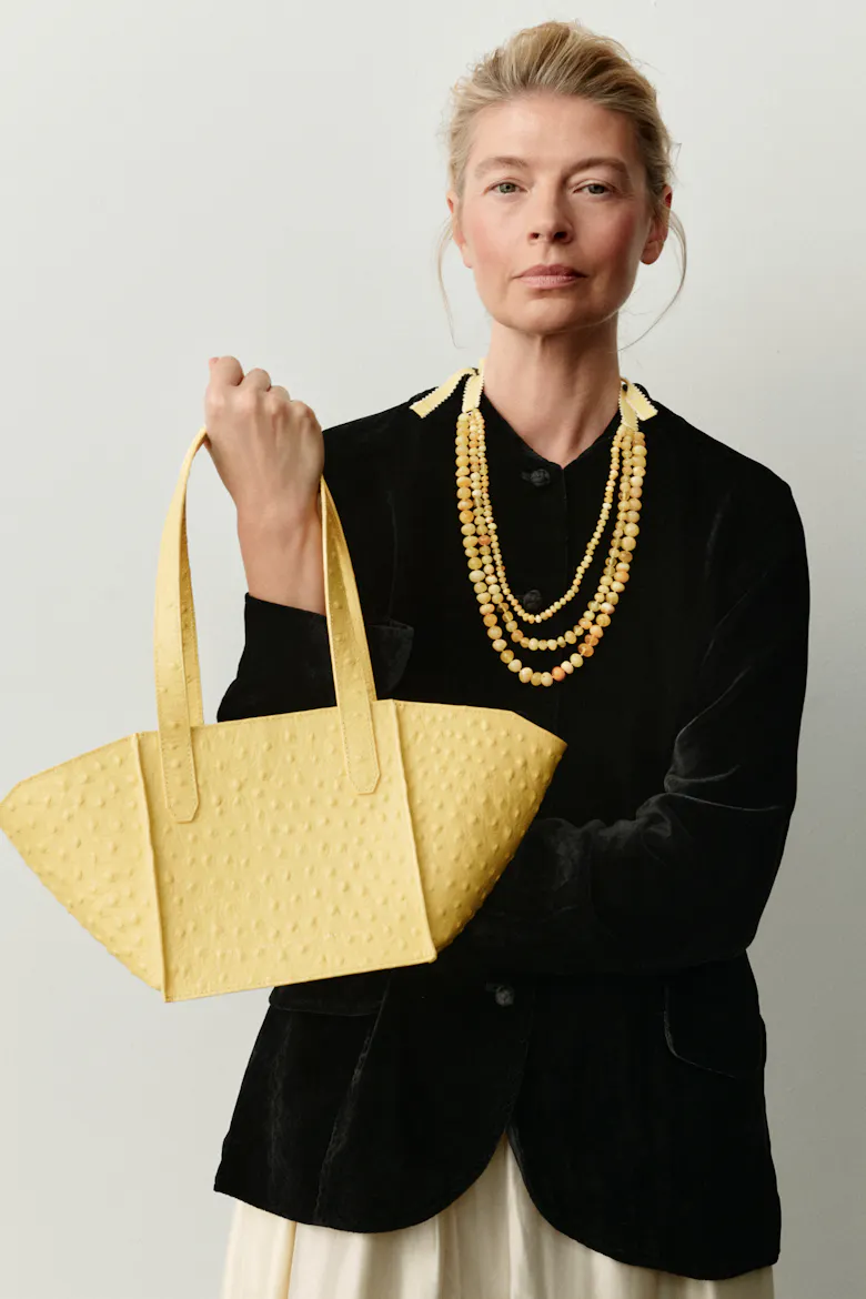 Small Structural Tote Bag Milky Amber