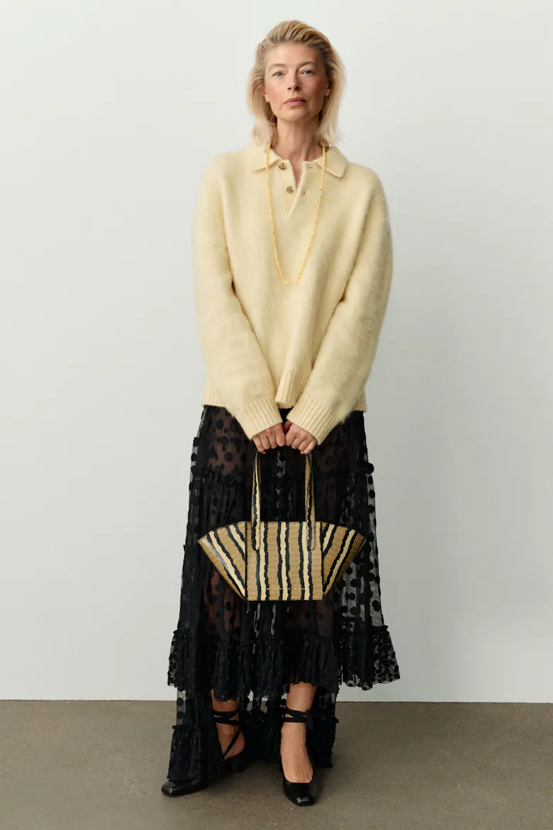 Small Structural Tote Bag “striped python”