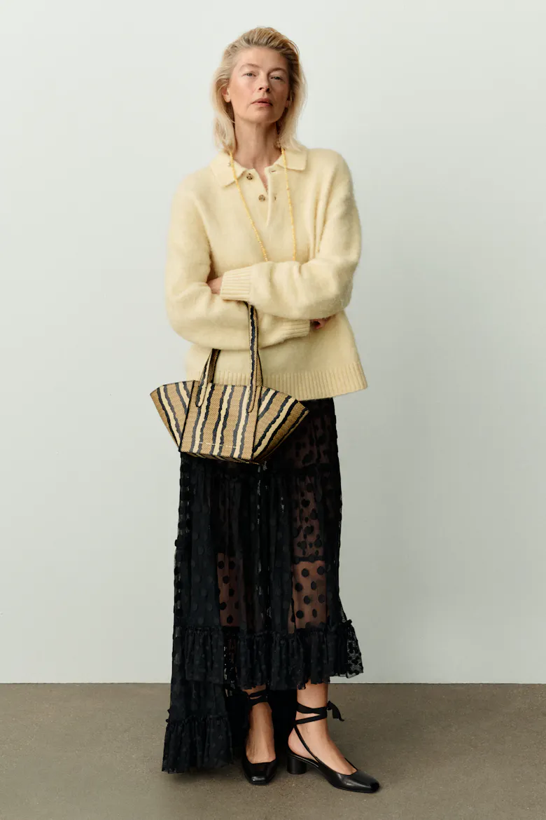 Small Structural Tote Bag “striped python”
