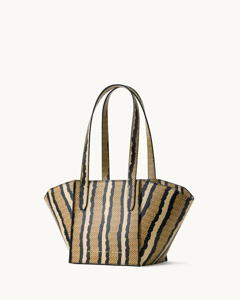 Small Structural Tote Bag “striped python”
