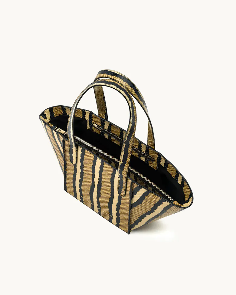 Small Structural Tote Bag “striped python”