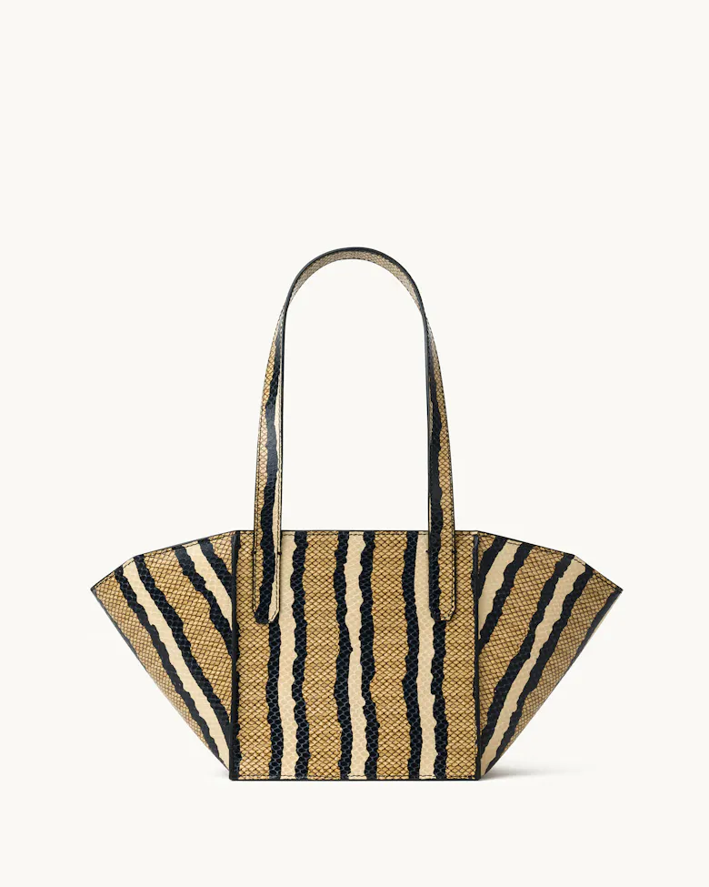 Small Structural Tote Bag “striped python”