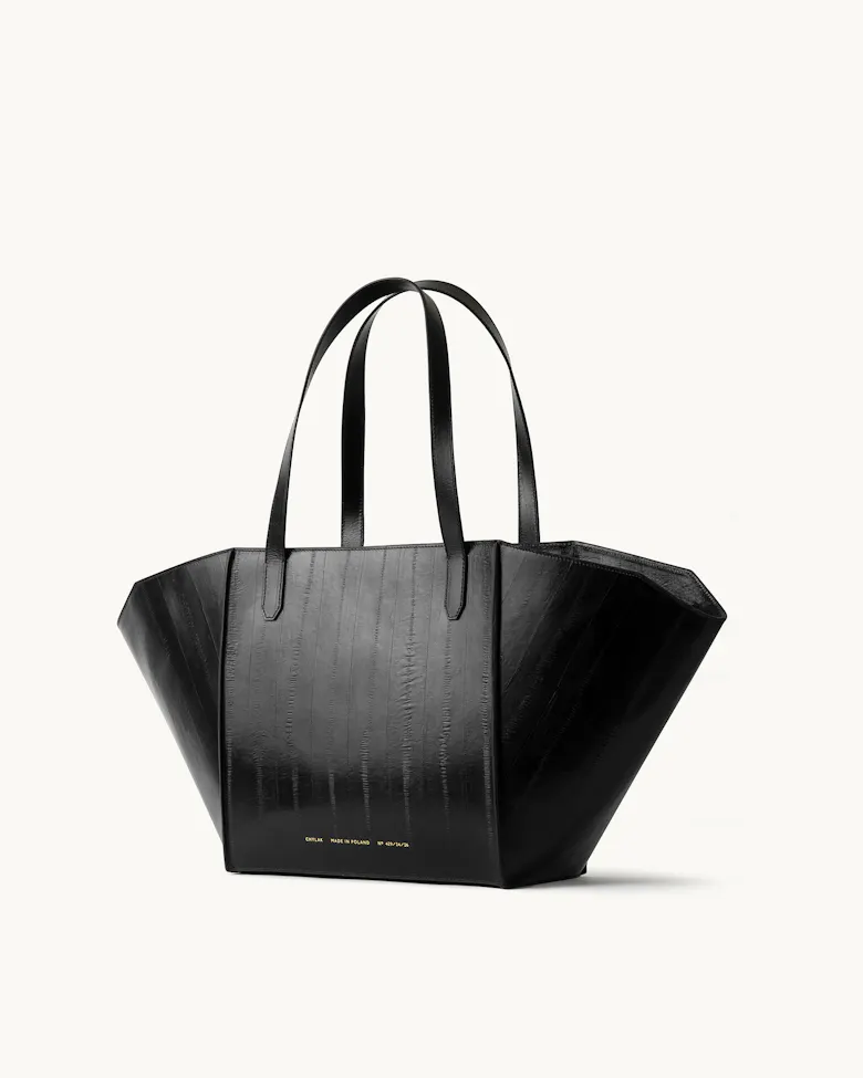 Structural Tote Bag “black eel”