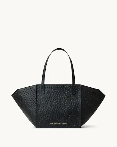 Structural Tote Bag “black ostrich”