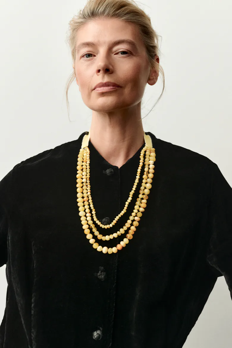 Triple Amber Necklace 