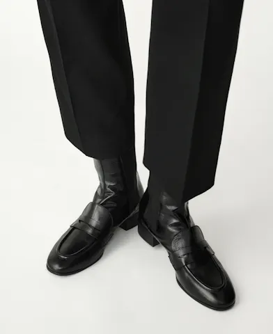Loafer Booties “black eel”