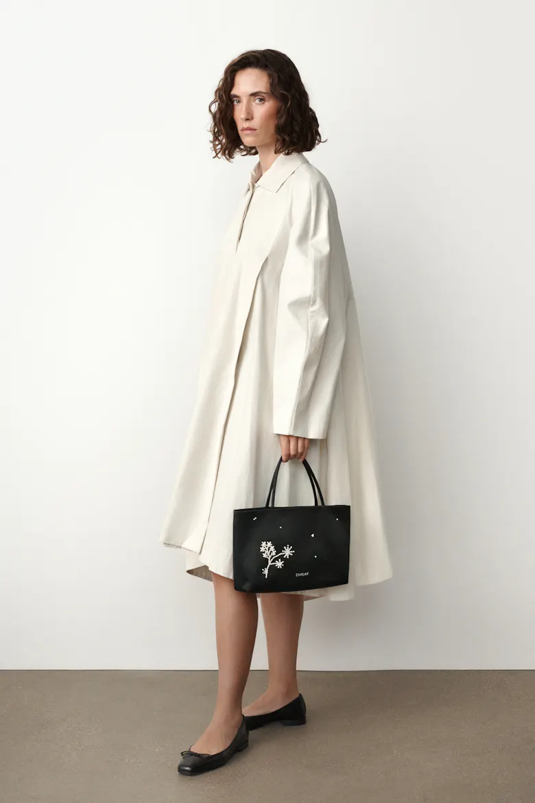 Bag with Floral Pearl Embroidery