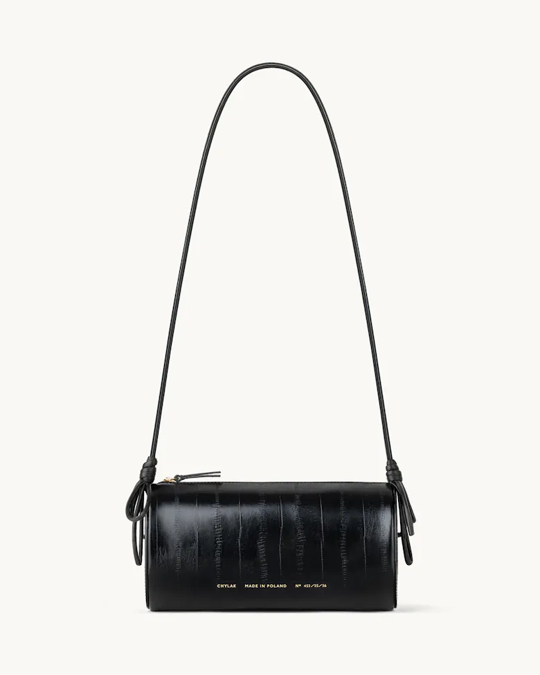 Barrel Shoulder Bag “black eel”