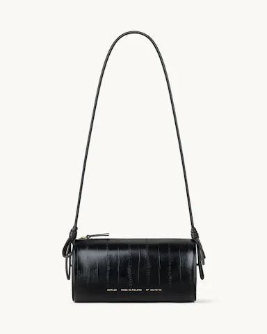Barrel Shoulder Bag “black eel”