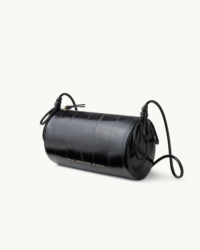 Barrel Shoulder Bag “black eel”