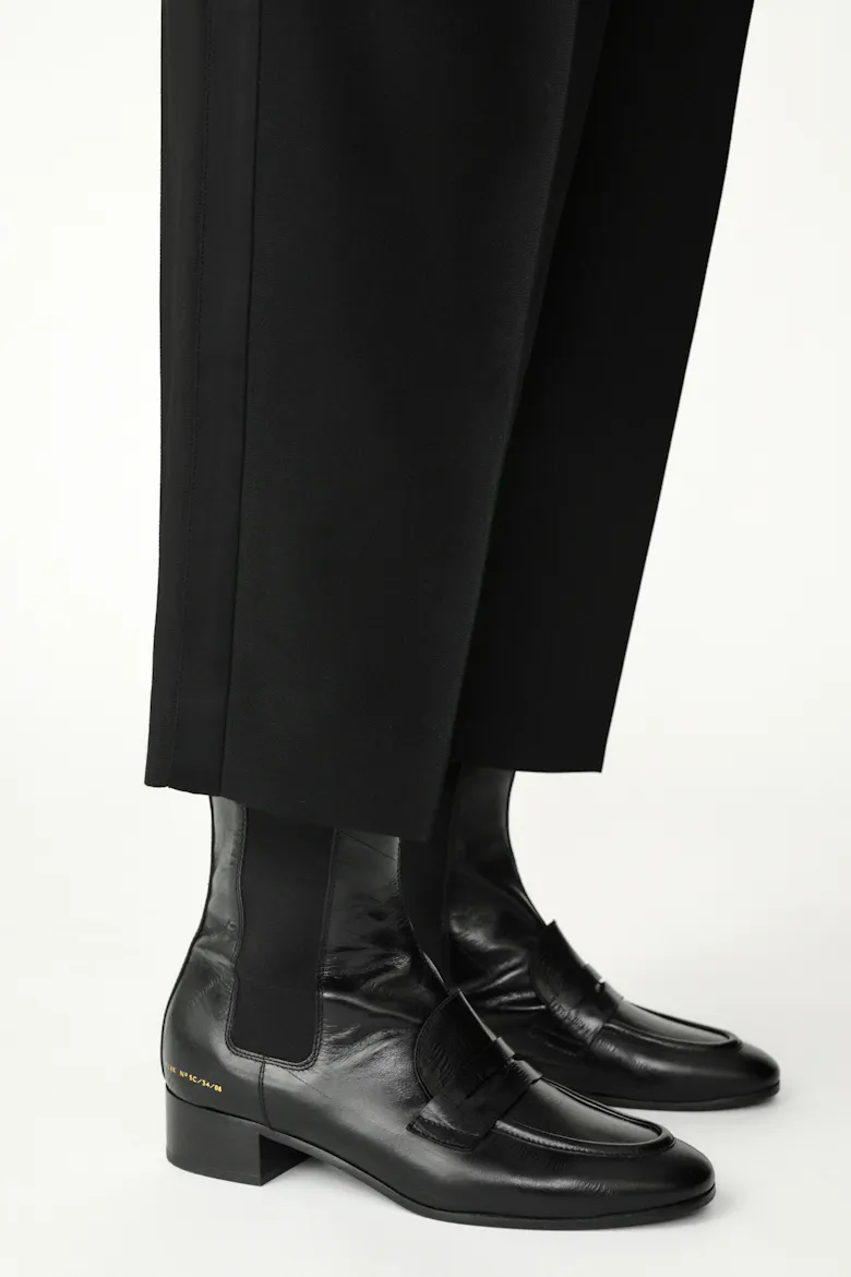 Loafer Booties “black eel”