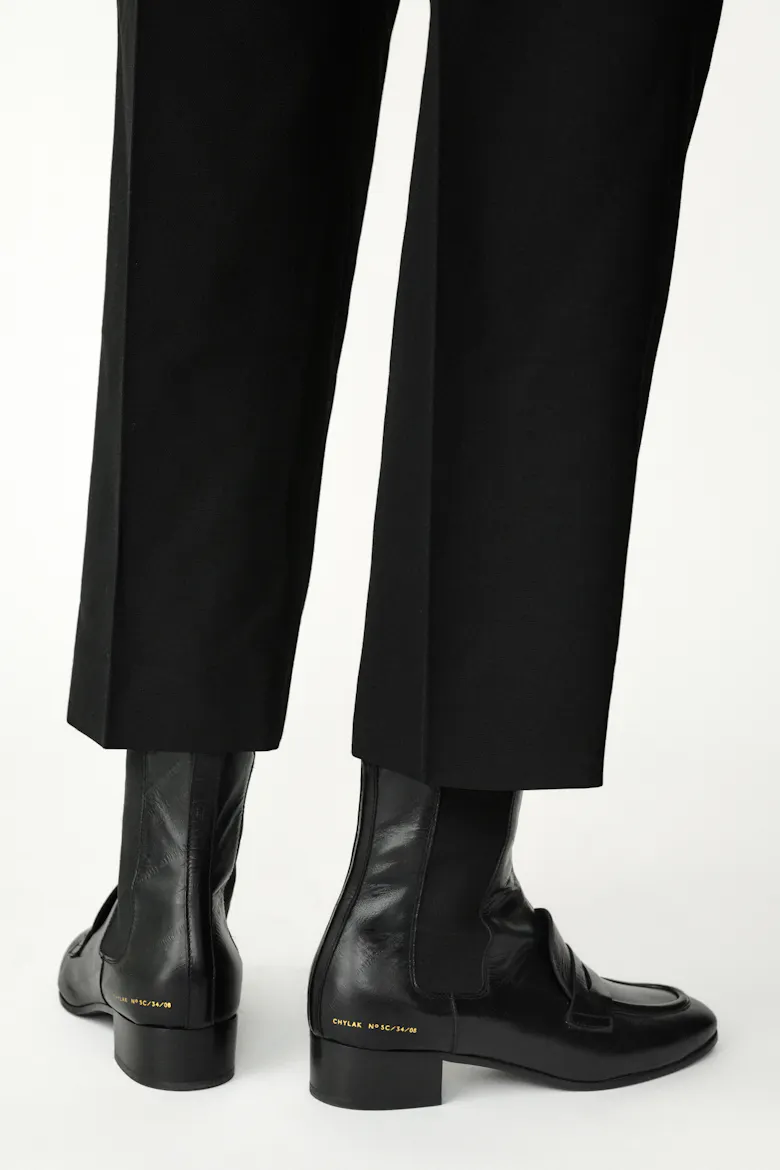 Loafer Booties “black eel”