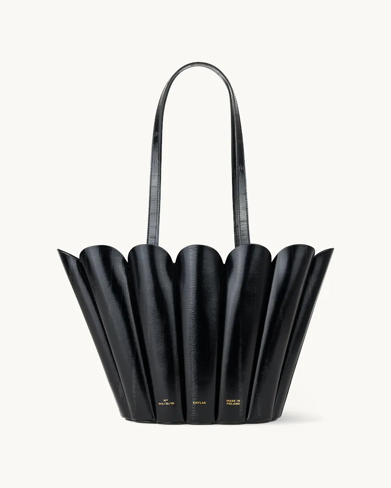 Shoulder Shell Bag “black eel”