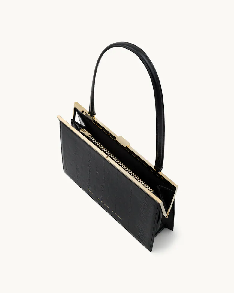 Shoulder “Vintage” Clasp Bag “black eel”